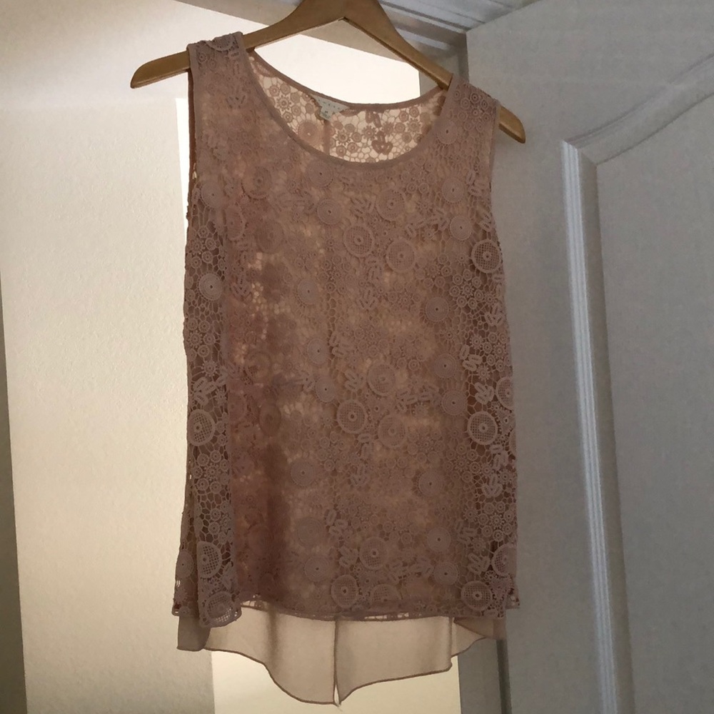 Blush pink lace top.